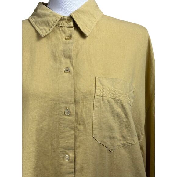 Zara gold button front top, XXL, NWT, minimalist, coastal, elevated basics - Picture 4 of 7